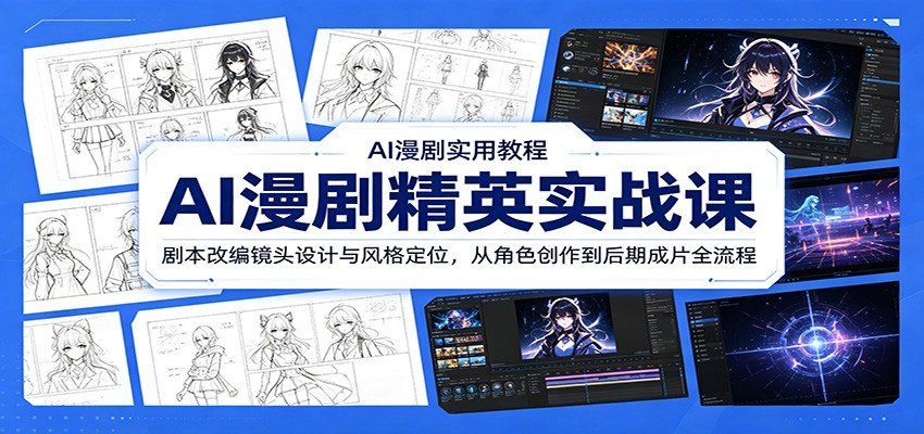 
          AI漫剧精英实战课：剧本改编镜头设计与风格定位，从角色创作到后期成片全流程 - Featured image
        