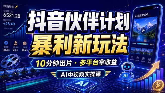 
          抖音伙伴计划最新玩法，无需配音剪辑，10分钟出一条原创视频，轻松日入三位数 - Featured image
        