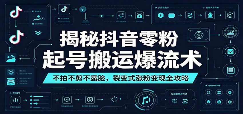
          揭秘抖音零粉起号搬运爆流术：不拍不剪不露脸，裂变式涨粉变现全攻略 - Featured image
        