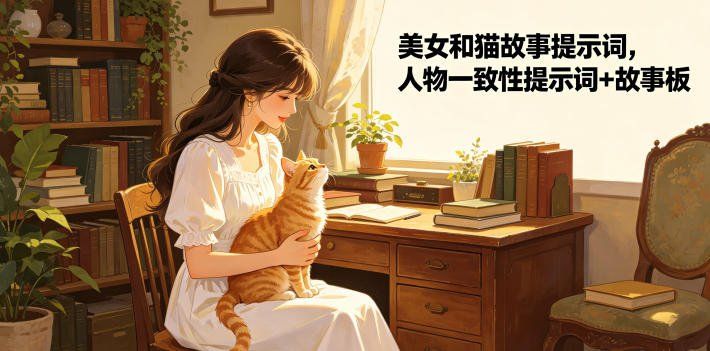 
          美女和猫故事提示词，人物一致性提示词+故事板 - Featured image
        