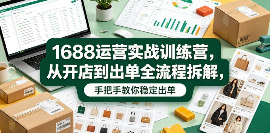 
          1688运营实战训练营，从开店到出单全流程拆解，手把手教你稳定出单(更新0620) - Featured image
        