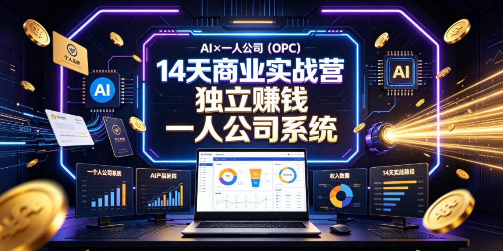 
          AI×一人公司(OPC)14天商业实战营，用AI帮你搭建一个属于你自己的、能独立賺钱的一人公司系统 - Featured image
        