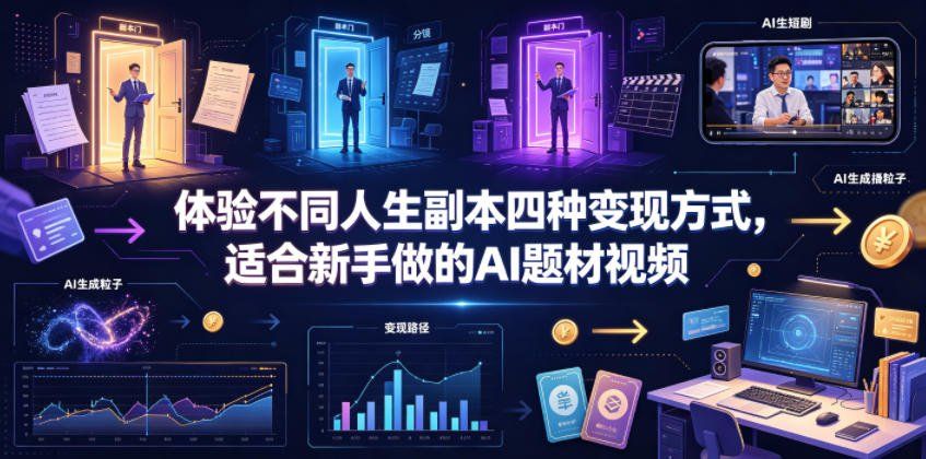 
          体验不同人生副本四种变现方式，适合新手做的AI题材视频 - Featured image
        