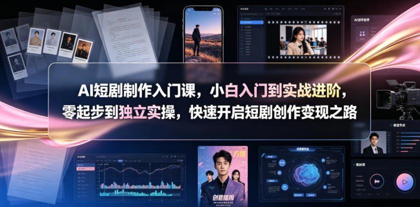 
          AI短剧制作入门课，小白入门到实战进阶，零起步到独立实操，快速开启短剧创作变现之路 - Featured image
        