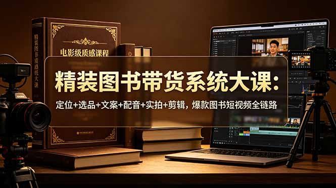 
          精装图书带货系统大课：定位+选品+文案+配音+实拍+剪辑，爆款图书短视频全链路 - Featured image
        