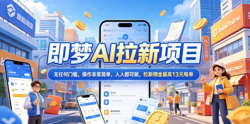
          2026年即梦AI拉新项目最新玩法，无任何门槛，操作非常简单，人人都可做，拉新佣金最高13米每单(更新6月24日) - Featured image
        