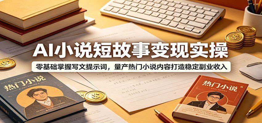 
          AI小说短故事变现实操：零基础掌握写文提示词，量产热门小说内容打造稳定副业收入 - Featured image
        
