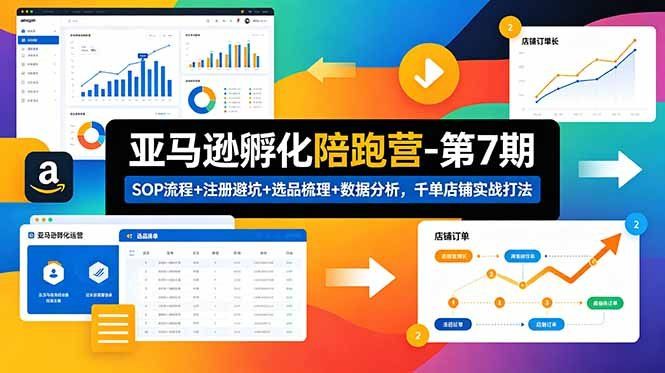 
          亚马逊孵化陪跑营-第7期：SOP流程+注册避坑+选品梳理+数据分析，千单店铺实战打法(更新0625 - Featured image
        