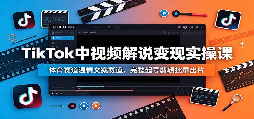 
          TikTok中视频解说变现实操课：体育赛道温情文案赛道，完整起号剪辑批量出片 - Featured image
        