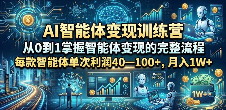 
          AI智能体变现训练营，从0到1掌握智能体变现的完整流程，每款智能体单次利润40—100+，月入1W+ - Featured image
        