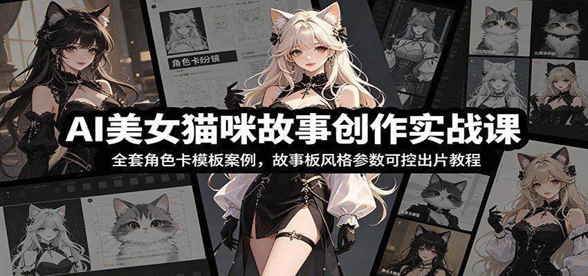 
          AI美女猫咪故事创作实战课：全套角色卡模板案例，故事板风格参数可控出片教程 - Featured image
        