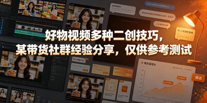 
          好物视频多种二创技巧，某带货社群经验分享，仅供参考测试 - Featured image
        
