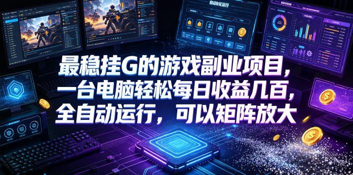 
          最稳挂G的游戏副业项目，一台电脑轻松每日收益几百，全自动运行，可以矩阵放大【揭秘】 - Featured image
        