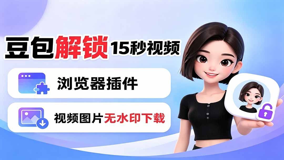 
          豆包生成15秒视频——浏览器插件：豆包/Dola 视频图片无水印下载 + 解锁15秒视频生成 - Featured image
        