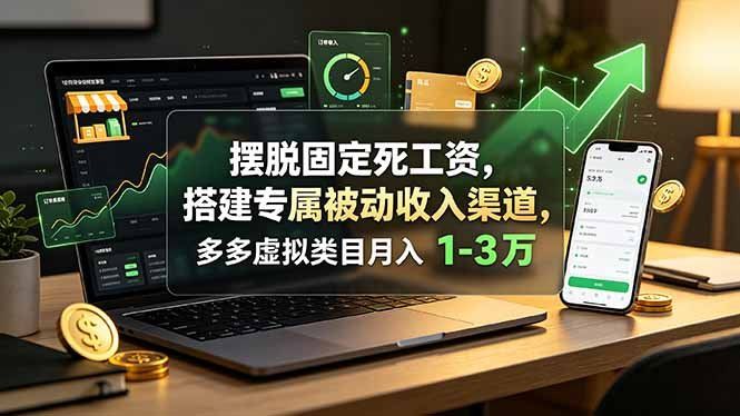 
          摆脱固定死工资，搭建专属被动收入渠道，多多虚拟类目月入 1-3 万 - Featured image
        
