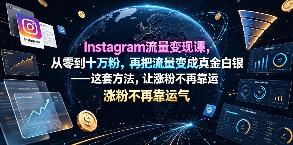 
          Instagram流量变现课，从零到十万粉，再把流量变成真金白银——这套方法，让涨粉不再靠运气【原创双语字幕】 - Featured image
        
