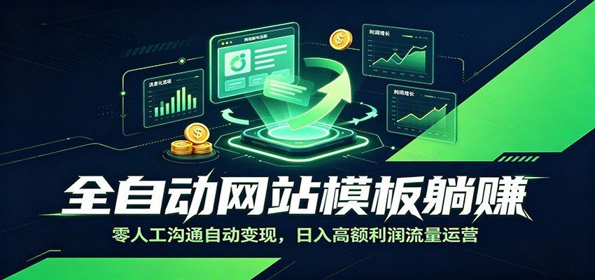
          全自动网站模板躺赚：零人工沟通自动变现，日入高额利润流量运营 - Featured image
        