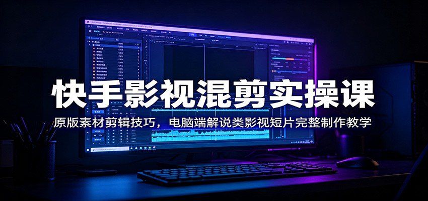 
          快手影视混剪实操课：原版素材剪辑技巧，电脑端解说类影视短片完整制作教学 - Featured image
        
