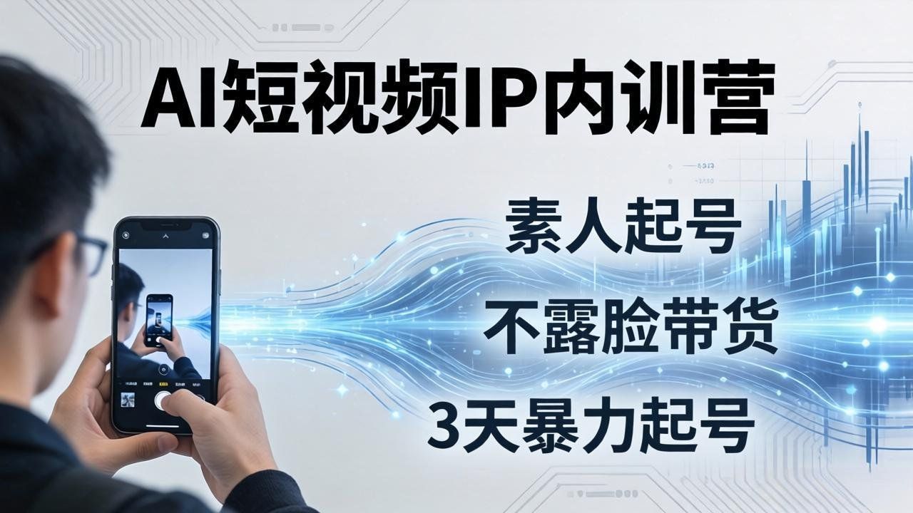 
          2026AI短视频IP内训营-更新：从素人起号到不露脸带货，3天暴力起号全流程拆解 - Featured image
        
